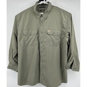 Carhartt Force Relaxed Fitnlong Sleeve Button Down Shirt Green Men's Size 4XL